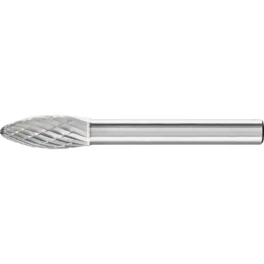 PFERD 24872 Carbide Bur - Flame Shape, DBL Cut 5/16" x 3/4" x 1/4" Shank - SH-2