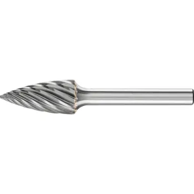 PFERD 24817 Carbide Bur, Tree Shape Pointed, INOX Cut 1/2" x 1" x 1/4" Shank