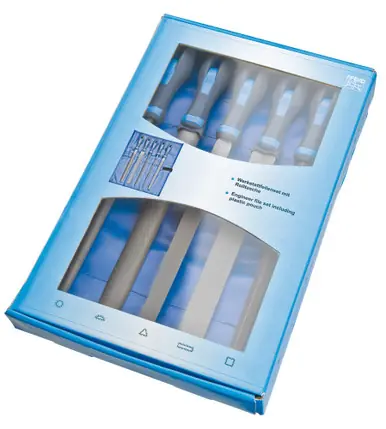 PFERD 16077 8" File Set 520-WRU (5 Machinist files in pouch)