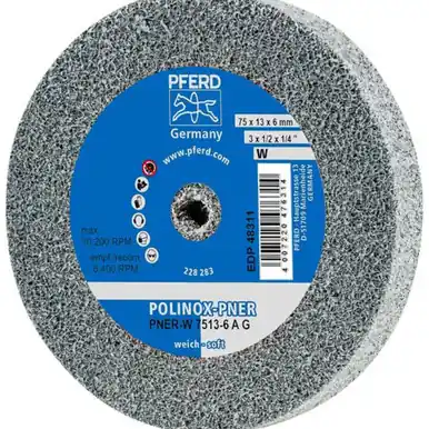 PFERD 48311 3" x 1/2" Unitized Wheel 1/4" A.H., A/O Coarse (W) 8AM (5pk)