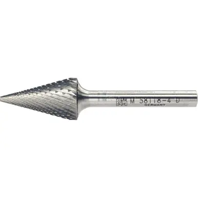 PFERD 25253 Carbide Bur, Cone Pointed, DIA Cut 5/8" x 1-1/8" x 1/4" Shank