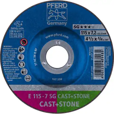 PFERD 61501 4-1/2" x 1/4" Grinding Wheel 7/8" C24S SG for Masonry Type27 (10pk)