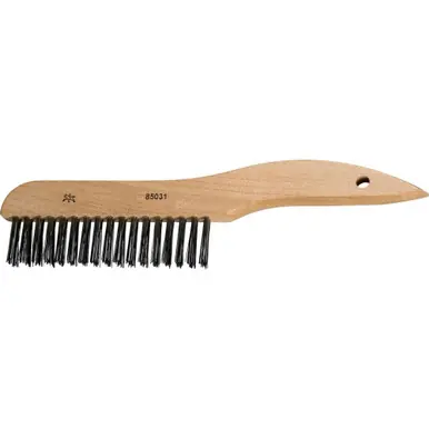 PFERD 85031 Shoe Handle Scratch Brush 2x17 Rows, SS Wire, Wooden Block (12pk)
