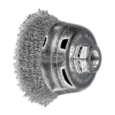 PFERD 764091 3-1/2" PSF Crimped Cup Brush .014 CS Wire 5/8-11 (ext.) (5pk)