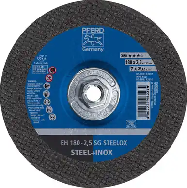 PFERD 63210 7" x 1/8" Cut-Off Wheel 5/8-11 Thd. A 46 R SG-INOX - Type 27 (10pk)