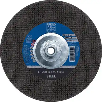 PFERD 63113 9" x 1/8" Cut-Off Wheel, 5/8-11 Thd. A 46 S SG - Type 27 (10pk)