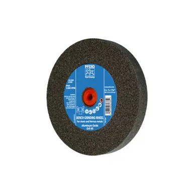 PFERD 61765 8" x 1" Vitrified Bench Wheel 1-1/4" A.H., Aluminum Oxide, 46 Grit