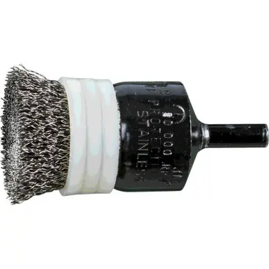 PFERD 83032 1" Banded Crimped Wire End Brush .010 SS Wire, 1/4" Shank (10pk)