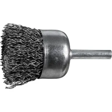 PFERD 82821 1-1/4" Crimped Shank Mtd Cup .020 CS Wire, 1/4" Shank (10pk)