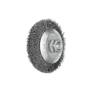 PFERD 82213 4" Crimped Mini Bevel Brush .014 CS Wire, 5/8-11 Thread (5pk)