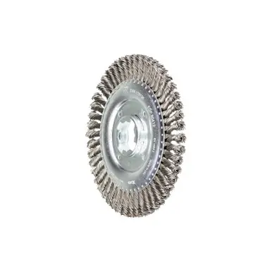 PFERD 80412 4-7/8" OD stringer bead twist Knot wheel, .020" carbon steel wire, X-LOCK mounting