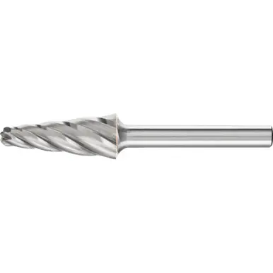 PFERD 25165 Carbide Bur, 14 degree Taper, ALU/NF Cut 1/2" x 1-1/8" x 1/4" Shank
