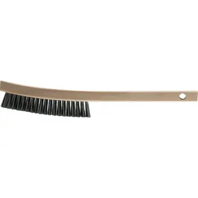 PFERD 89543 Curved Handle Platers Brush 4 Rows, .005 CS Wire (12pk)