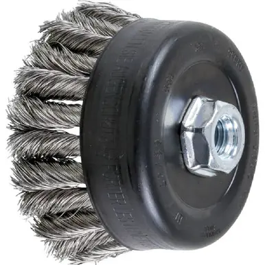 PFERD 82789 4" COMBITWIST Knot Cup Brush .014 SS Wire, 5/8-11 Thread (ext.)