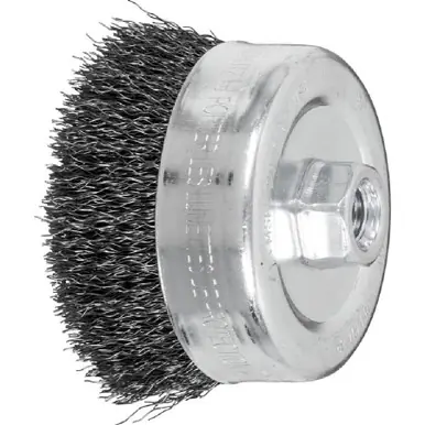 PFERD 82510 4" Crimped Wire Cup Brush .014 CS Wire, 5/8-11 Thread (ext.)