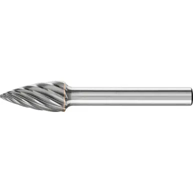 PFERD 24807 Carbide Bur, Tree Shape Pointed, INOX Cut 3/8" x 3/4" x 1/4" Shank