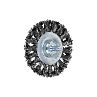PFERD 82915 3" Shank Mtd Knot Wheel Brush .012 CS Wire, 1/4" Shank (10pk)