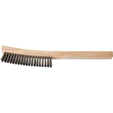 PFERD 89547 Curved Handle Platers Brush 4 Rows, .005 SS Wire (12pk)