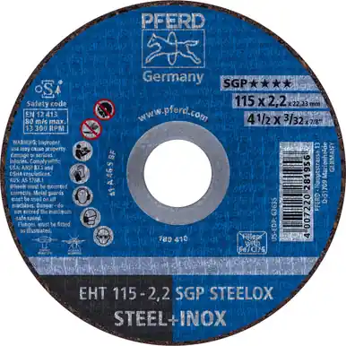 PFERD 63635 - 4-1/2" x 3/32" Cut-Off Wheel 7/8" AH A 46 S SGP-INOX Type 1 (25pk)