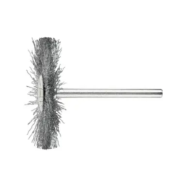 PFERD 83206 1-1/2" Miniature Mtd. Wheel Brush .005 CS Wire, 1/8" Stem (36pk)