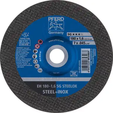 PFERD 63170 - 7" x .04 - 5" Cut-Off Wheel, 7/8" AH A 46 R SG INOX - Type 27 (25pk)