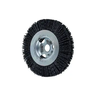 PFERD 84211 4" M-BRAD WF Wheel Brush 5/8" A.H., .040 Ceramic Ox. - 120 Grit