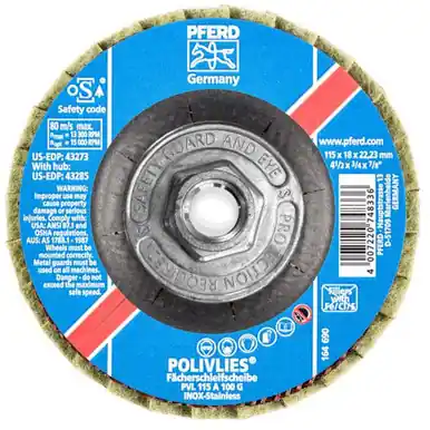 PFERD 43285 4-1/2" POLIVLIES Non-Woven Flap Disc 5/8-11 Thread - Coarse Grade (5pk)