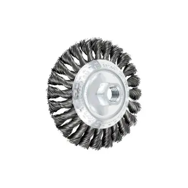 PFERD 82500 4-1/2" Knot Wire Bevel Brush .014 CS 5/8-11 Thread