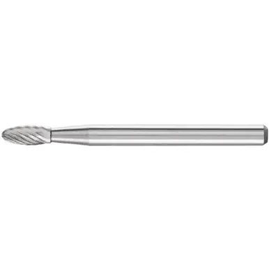 PFERD 23402 Carbide Bur - Flame Shape, DBL Cut 1/8" x 1/4" x 1/8" Shank - SH-41