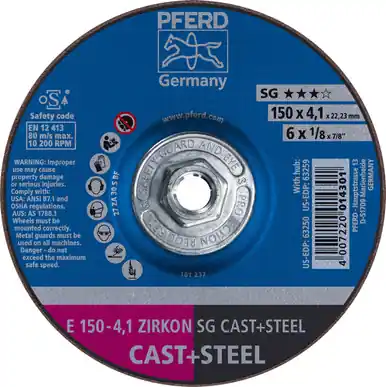 PFERD 63259 - 6" x 1/8" Pipeline Wheel 5/8-11 Thd. ZA 30 S SG-PIPE (10pk)