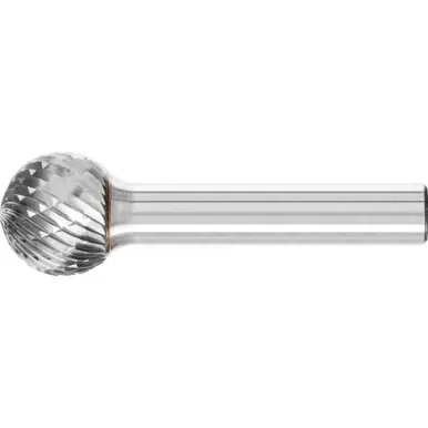 PFERD 22246 TOUGH Carbide Bur, Ball Shape DBL Cut 3R, 5/8" x 9/16" x 1/4" Shank