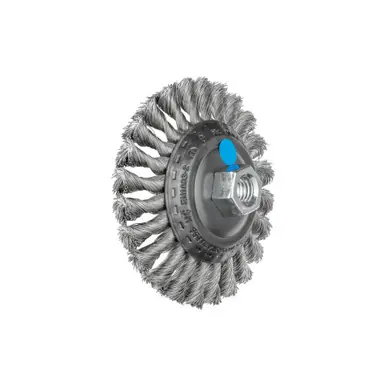 PFERD 82625 4-1/2" Knot Wire Bevel Brush .014 SS Wire, 5/8-11 Thread