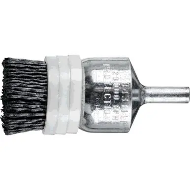 PFERD 84311 1" M-BRAD End Brush - 1/4" Shank .040 Ceramic Ox. 120 Grit, Banded (10pk)