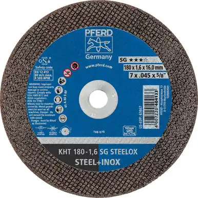 PFERD 63667 7" x .045" Cut-Off Wheel, 5/8" AH A 60 S SGP-INOX - Type 1 (25pk)