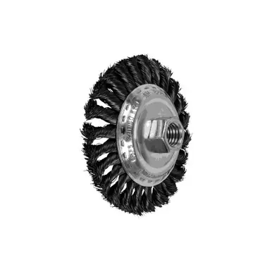 PFERD 82201 4" Knot Mini Bevel Brush .014 CS Wire, 5/8-11 Thread (5pk)