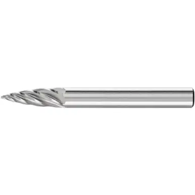 PFERD 24787 Carbide Bur, Tree Shape Pointed, INOX Cut 1/4" x 5/8" x 1/4" Shank
