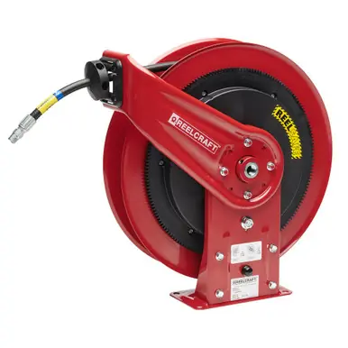 Reelcraft RS7650-OHP - 3/8" x 50 ft. REELSAFE Controlled Return Grease Hose Reel