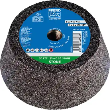 PFERD 61806 5" Flaring Cup Wheel, 5/8-11 Thd. T11 Silicon Carbide - Steel Back (2pk)