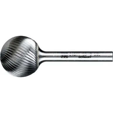 PFERD 24611 Carbide Bur - Ball Shape, SGL Cut 1" x 15/16" x 1/4" Shank - SD-9