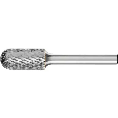 PFERD 22216 TOUGH Carbide Bur, Cylind. Radius End, DBL Cut 3R, 1/2" x 1" x 1/4" Shank