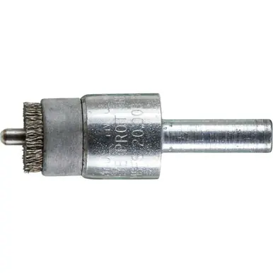 PFERD 83188 1/2" Pilot End Brush .004 SS Wire, 1/4 Shaft, 1/8 Pilot Dia. (10pk)