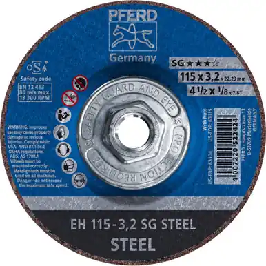 PFERD 63115 4-1/2" x 1/8" Cut-Off Wheel, 5/8-11 Thd. A 30 S SG - Type 27 (10pk)