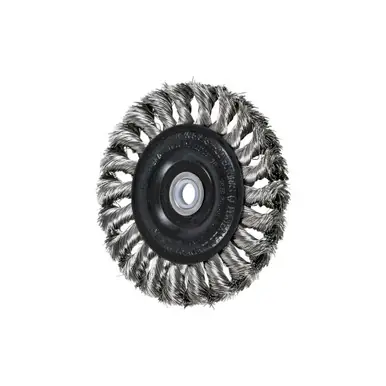 PFERD 81806 4" Standard Twist Knot Wheel .012 SS Wire, 1/2-3/8" A.H. (10pk)