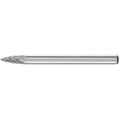 PFERD 23341 Carbide Bur, Tree Shape Pointed, SGL Cut 1/8" x 1/4" x 1/8" Shank