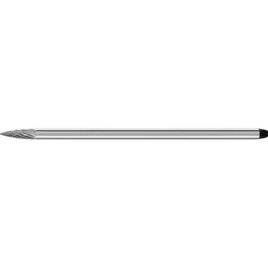 PFERD 26102 Carbide Bur, Tree Shape Pointed, DBL Cut 1/4" x 5/8" x 1/4" Ext. Shank