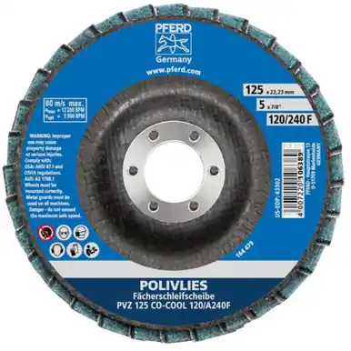 PFERD 43302 5" Polivlies Interleave Flap Disc - 120 Grit (5pk)