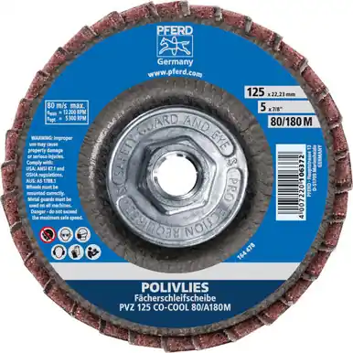 PFERD 43313 5" Polivlies Interleave Flap Disc - 80 Grit (5pk)