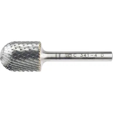 PFERD 24483 Carbide Bur, Cylind. Radius End, DIA Cut 3/4" x 1" x 1/4" Shank