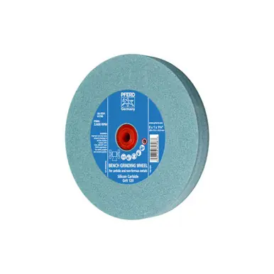 PFERD 61796 8" x 1" Vitrified Bench Wheel 2" A.H., Silicon Carbide, 120 Grit