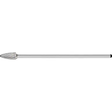 PFERD 22754 TOUGH Carbide Bur, Tree Shape DBL Cut 3R, 1/2" x 1" x 1/4" Ext. Shank